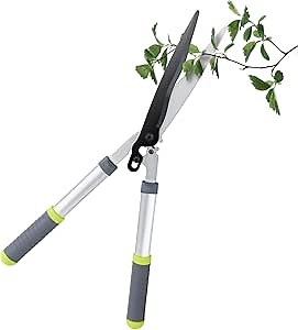 Hedge Shears & Clippers Lightweight, Garden Hedge Shears with Wavy SK-5 Blade, Manual Hedge Trimmer for Trimming Borders, Fence, Shrubs, Low Trees