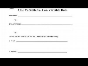 1 vs 2 Variable Data