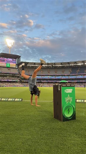 Melbourne Cricket Club on Instagram: "Bringing in the Surge in style 🤸 Our lucky competition winner made the most of her moment to push the first Power Surge button of BBL|15 at the ‘G!"