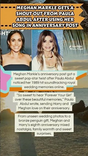 💍 Meghan’s Royal Anniversary Post Gets Paula Abdul’s Reply 🎶 #shorts