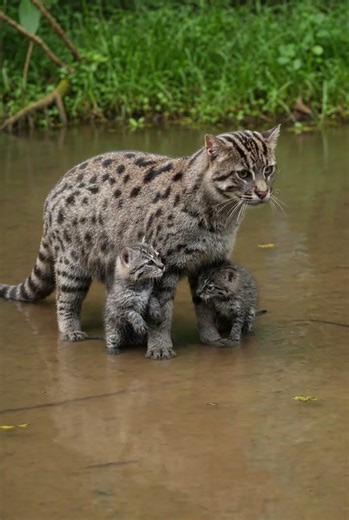 Fishing Cat Hunts Like a Pro 😳🐟 #fishingcat #wildlife #animals #nature #predator #viral #cat