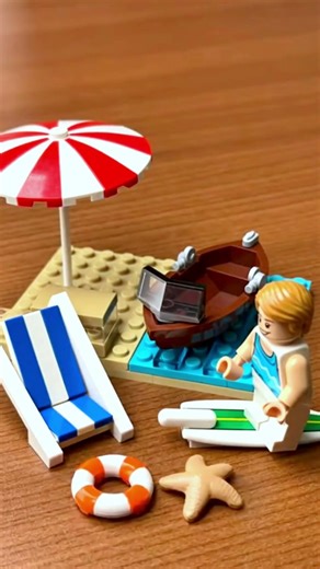Building a Perfect LEGO Beach Day! 🏖️☀️ Rate this summer build from 1 to 10! 👇 #shorts