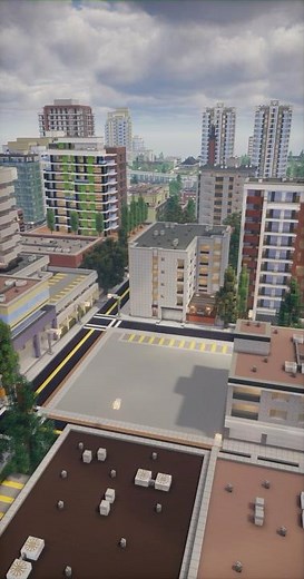 Building a Modern Skyscraper in Minecraft #minecraftshorts #minecraftrealistic