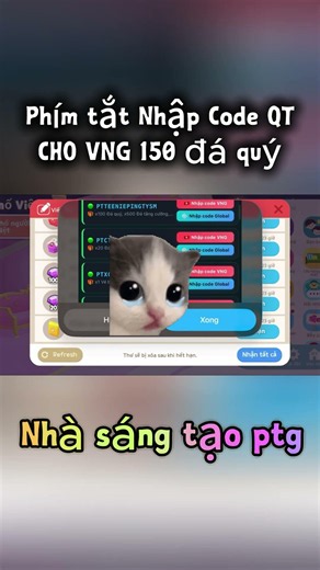 Nhập code quốc tế cho VNG play together ai cũng làm được #codeplaytogether #playtogethervng