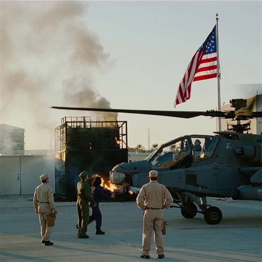 “Any Apache Pilot On Base?” — The Mechanic Who Flew. The hangar shook first—the kind of bone-deep tremor that scatters wrenches and resets a heartbeat. Fuel smoke climbed like a black flag over Hawk’s Nest. Two Apaches lay broken on the tarmac, cockpit glass crazed and rotors sagging. Over the PA the order cracked, raw and desperate: “Any Apache pilots on base? We need air cover now.” Silence answered. Every rated crew was airborne or bleeding. Then a voice that never belonged to a cockpit said,