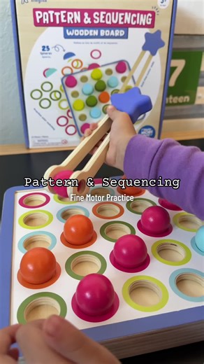 We started our morning with some hands on learning using our Pattern and Sequencing Wooden Set, and it was such a great fit for both of our little ones. With 10 different patterns included, our 3 and 6 year old were able to take turns matching colors and building sequencing skills at their own pace. I love that it also comes with a pincer wand, adding fine motor practice while they work through color matching and patterns. A simple, screen free activity that makes learning feel fun and approacha