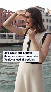 NBC News' Molly Hunter spots Amazon founder Jeff Bezos and his fiancée Lauren Sanchez in Venice ahead of their star-studded wedding, which has also been met by protests in the Italian city. | NBC News