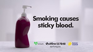 Inhaling cigarette smoke makes your blood sticky and can lead to a heart attack. | Quit Victoria
