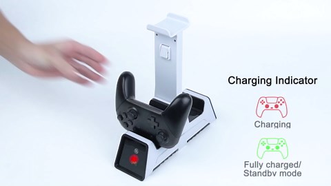 Mcbazel Dual Charging Station with Headset Holder for PS5, Fast Charging Dock with LED Indicator for PS5/ PS4/ Switch Pro/Switch2/ Xbox One/Xbox One Slim/Xbox Elite/Xbox Series X&S Controllers