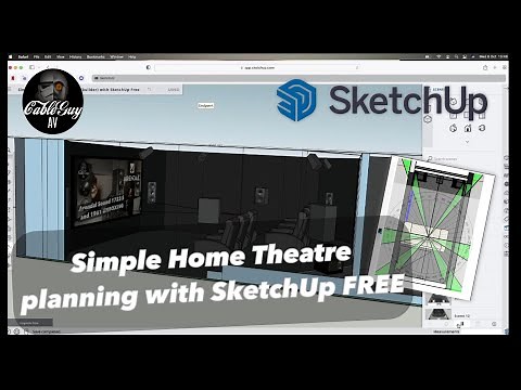 Simple HOME THEATRE/HOME CINEMA Planning with SketchUp FREE - how to #sketchup