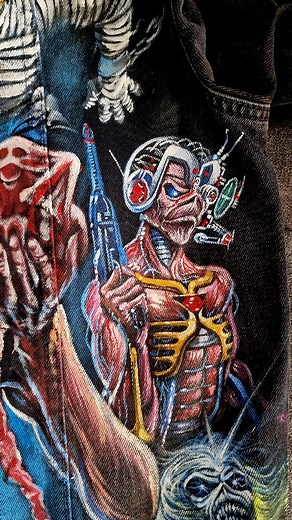 33K views · 1.2K reactions | Tutorial Somewhere in Time Artherium Custom Jacket  @ironmaiden . . . #instagood #ironmaiden #heavymetal #art #reels #collection #painting #arte #custom #customjacket #ironmaidencollection #ironmaidenfan #vinyl #fineart #tutorial #denim #denimjacket #somewhereintime #europe #deutschland | Artherium Art | Facebook