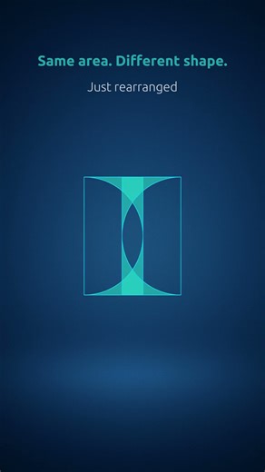 The shape changes.The area doesn’t.Just rearranged. #geometry #maths #mathstricks