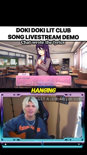 @benjixscarlett on Instagram: "This song makes no sense to me…finishing the game on stream tomorow! #meme #funny #ddlc #hetalia #dokidokiliteratureclub"