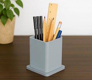 3D Printable Pencil Holder STL | Minimalist Desk Organizer File | Modern Pen Holder Digital Download for Office - Etsy