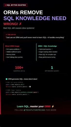 Think ORMs Replace SQL? That’s How Production Fails. #productivity #sqlserver