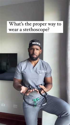 Whats the proper way to wear a stethoscope?! www.mdfinstruments.com 📸: Dr Robert Singleton II MD @Robert Singleton II