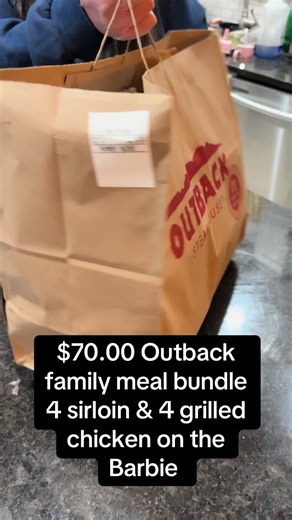 Outback family meal to go sirloin and grilled chicken on the Barbie #outback #outbacksteak #steak #chicken #familybundle