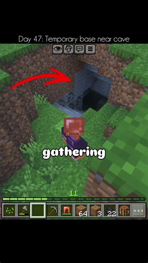 Making a temporary base in Minecraft for mining