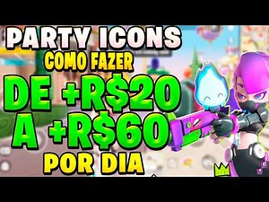 Party Icons - Tutorial - Como Ganhar de 20 a 60 Reais Por DIA