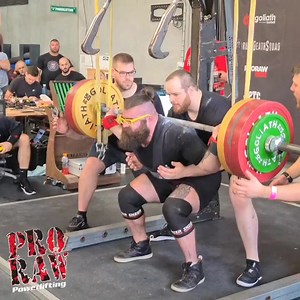 Anthony Krznar squats 350kg (772lbs) in sleeves at ProRaw12, 125kg class. Finished 2nd with a 975kg total. He squatted 375kg on his 3rd | ProRaw Powerlifting