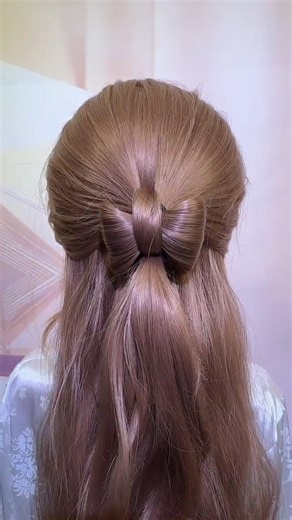🎀 Elegant Hair Bow Half-Up Hairstyle | Cute & Easy Look 💖 #hairstyle #viralvideo#viral #hairtutorial