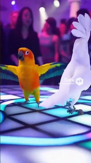 These parrots just went crazy on the dance floor #parrots #viral