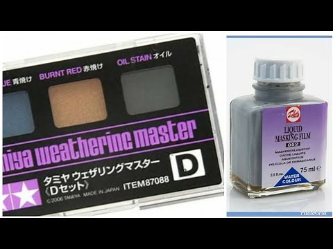 Modeling Tips : Basic Weathering with Liquid Masking Film & Tamiya Weathering Master Set D Oil Stain