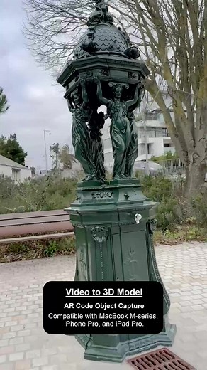 Our AR Code Object Capture app is now available for MacBook M-series devices running macOS 15.0 or later! This update brings instant 3D modeling and AR QR Code generation to approximately 80 million MacBook M-series owners, significantly expanding our reach beyond iPhone Pro and iPad Pro users. For this launch, we revisited our very first demo from a year ago: a 3D scan of a Wallace Fountain that captured the attention of 10 million viewers. Fun fact: this time, the fountain is located in La Bau