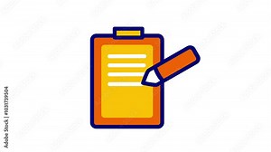 Looping animation of pen, notes, book, notebook, paper for memo or writing a note Stock Video