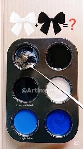 Color Palette / Black + Soft White + Blue | Noir Blue Minimal #colormixing #colorpalette #shorts