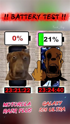 Motorola Razr Plus Vs Galaxy S26 Ultra battery test #samsung #tech