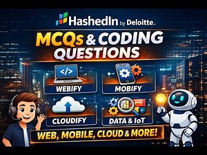 HashedIn by Deloitte Interview Questions💡🔥| MCQs & Coding Questions for Web, Mobile & Cloud 💻📱☁️