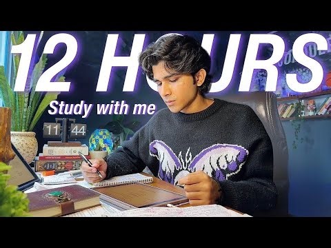 14 HOURS LIVE🛑 Study With Me📚 | Cozy Ambience🌧️ | 90/10 Pomodoro⏳| Deep Work Mode🔐