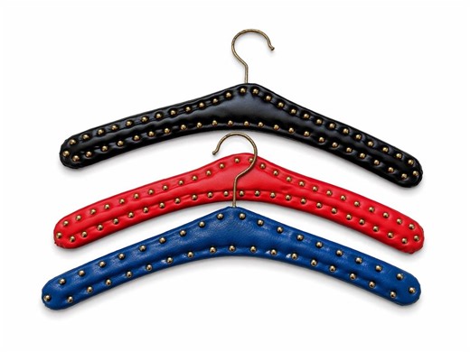 Vintage Leather Padded Hangers Studded Clothes Hangers Retro Wardrobe Hangers Red Blue Black Decorative Closet Organizer - Etsy