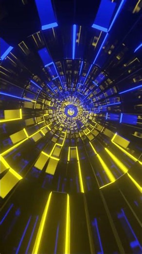 #abstract #background Video 4k Yellow Blue Metallic Tunnel VJ #loop NEON #visual #asmr Calm