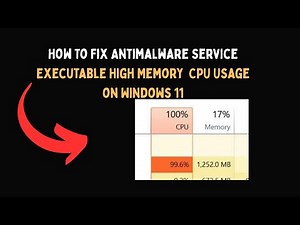 How To Fix Antimalware Service Executable High Memory CPU Usage on Windows 11