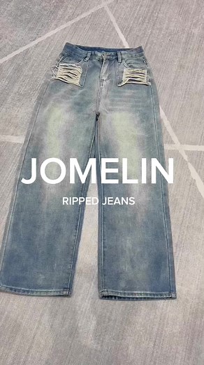 Jomelin Highwaist Ripped Jeans❣️✨ #jomelin #ootd #fyp #yzxbca #ripped #jeans #highwaist #denim #jeansmurah #woman #comfort #pants #murah #boyfriend