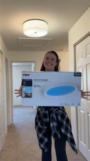 Feit Electric on Instagram: "Who says dark hallways can’t feel bright and airy? @olivegreyavenue hacked her space with our Vista Skylights and now it looks like the sun is streaming in naturally! ☀️ #FeitElectric #InnovationForEveryday #VistaSkylights #NaturalLight #HallwayMakeover"