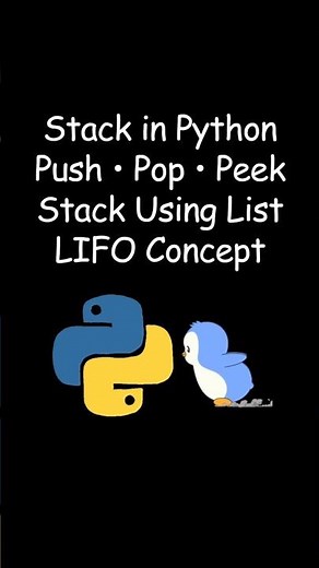 Stack in Python Using List | Push, Pop & Peek Explained #coding #python