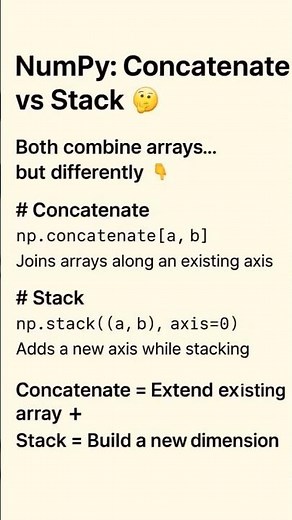Numpy Concatenate & Stack #coding #datascience #dataanalysis #numpy #ml #python