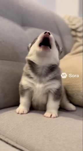 Baby Husky Tries to Howl for the First Time 🐶🎤 | Cutest Sound Ever!