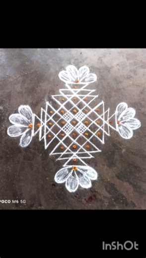 simple pulli kolam for beginners #kolam #pullikolam #dotkolam #muggulu #trendingkolam #shorts #viral
