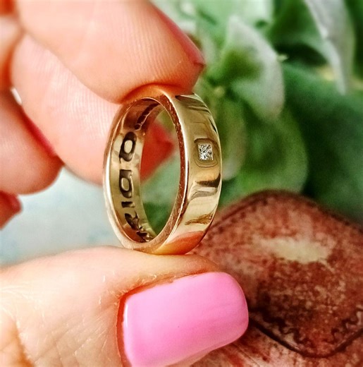 Vintage 9ct Gold & Diamond Cariad Welsh Gold Clogau Band Ring. Size O (EU 56). Hallmarked. Vintage Jewelery / Jewellery. - Etsy Australia