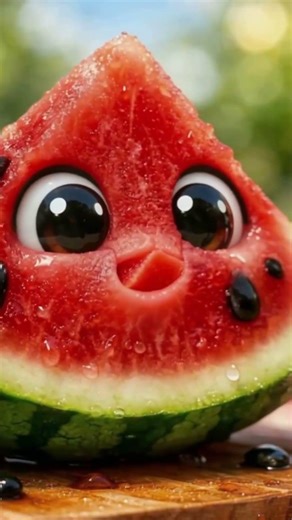 Baby Watermelon Takes His First Bite… 😳🍉