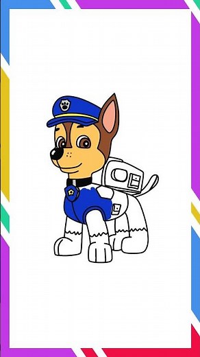 Drawing Paw Patrol Chase Cartoon Easy