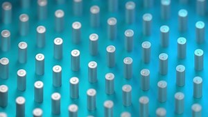 Lithium Battery concept - electrical power supply of rechargeable source - 3D illustration
