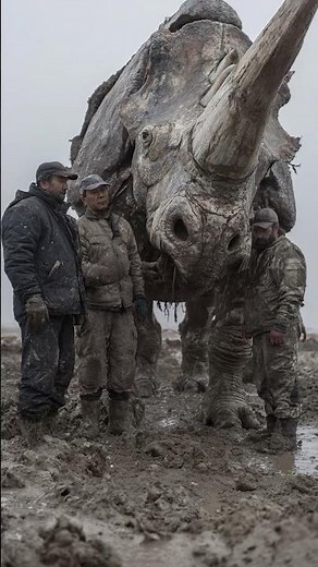 Frozen Woolly Rhino Unearthed in Siberian Permafrost