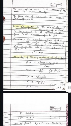 Science class 9 | Chapter 8 notes | Force and laws of motion | #trending