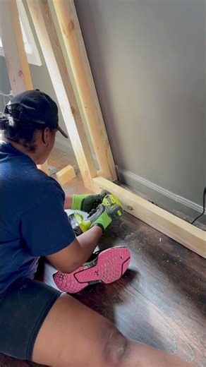 DIY Electric Fireplace Feature Wall Build 🔥 #Shorts