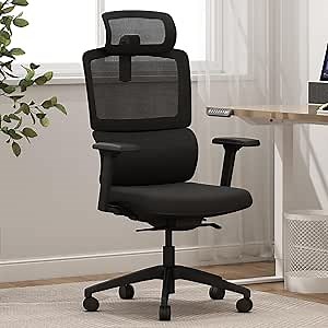 Mesh Office Chair,Reclining Office Chair,Computer Swivel Chair,Comfortable Office Chair, Ergonomic Office Chair with Adjustable Seat Deapth,Head Rest,Arm Rest, Wheels